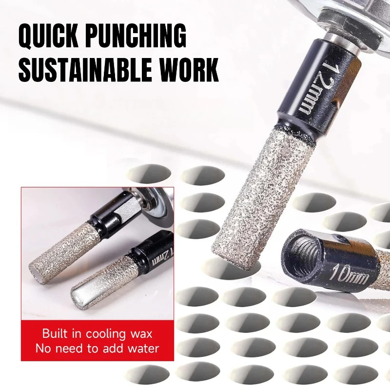 Diamond Hole Saw Dry Core Bit for Granite Marble Porcelain Tile Ceramic Stone Drilling Open Hole Expander Tool