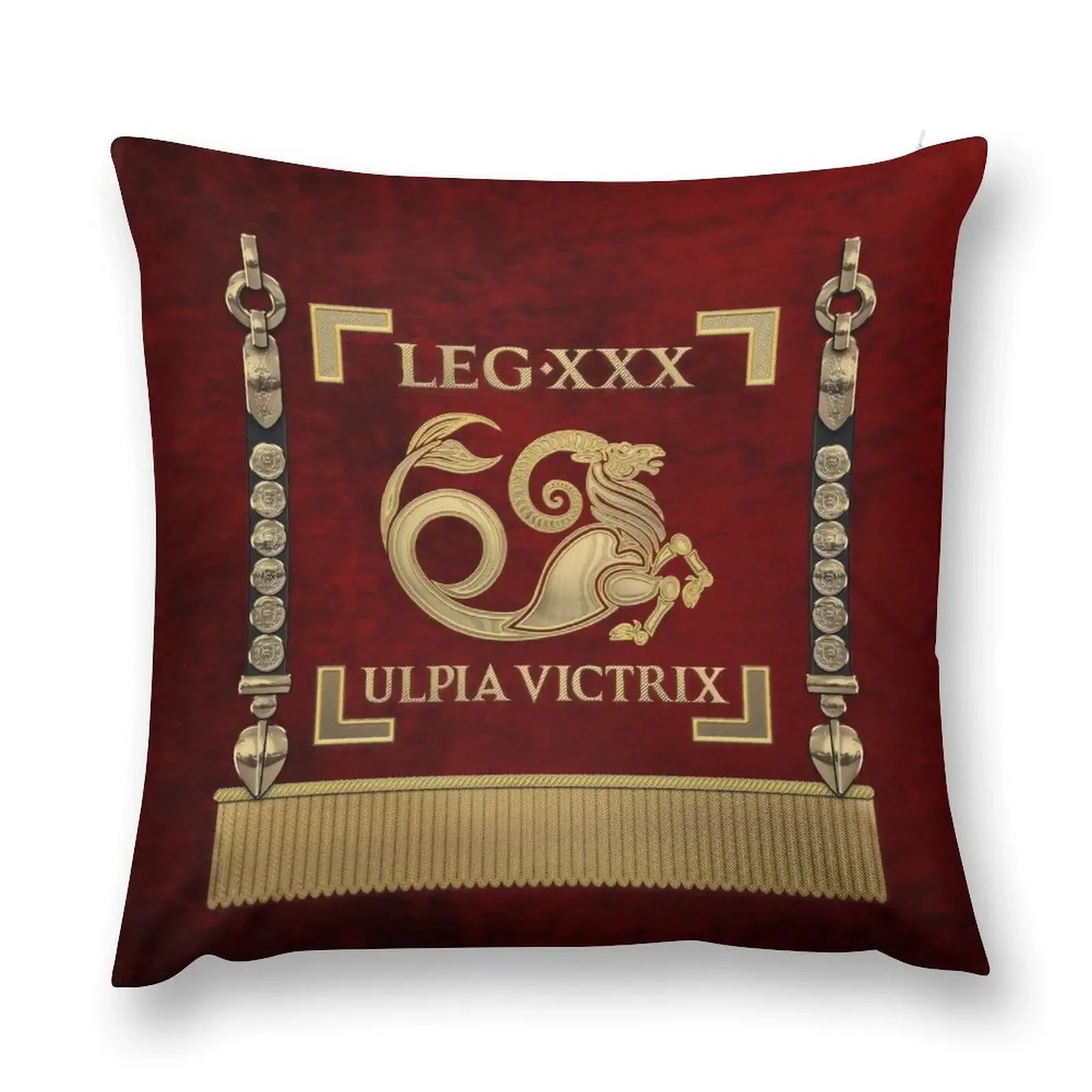 Standard of the 30th Legion Ulpia Victrix - Vexillum of the Trajan's Victorious Thirtieth Legion Throw Pillow