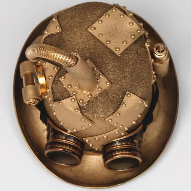 A52E Steampunk Top Hat With Goggles Gothic Gay Hat Bowler Top Hat