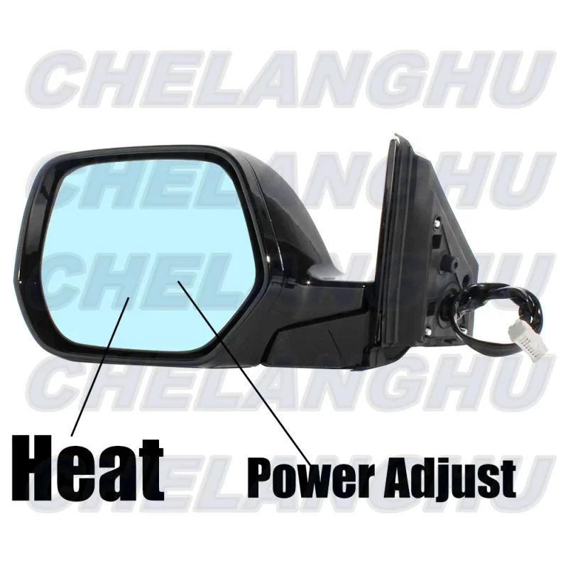 Mirror Assembly For Honda CRV CR-V RE1 RE2 RE4 2007 2008 2009 2010 2011 European Version Left Side 9 Pins Black Painted Heated