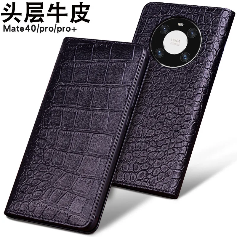 

Luxury Genuine Leather Wallet Cover Business Phone Case For Huawei Mate 40 30 Pro Plus Cover Credit Card Money Slot Cases Holste