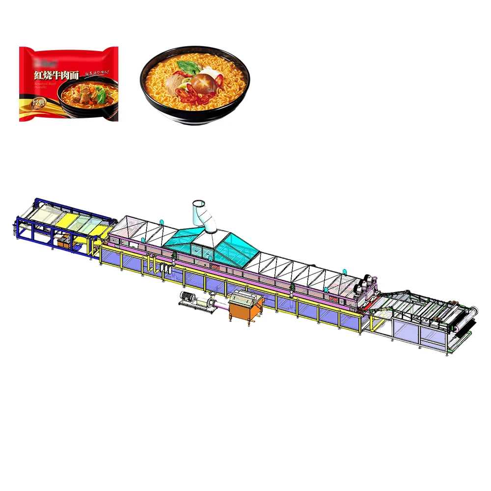 Commercial Instant Noodle Production Line Automatic Fried Ramen Maker Small Capacity Square Bagged Factory Price