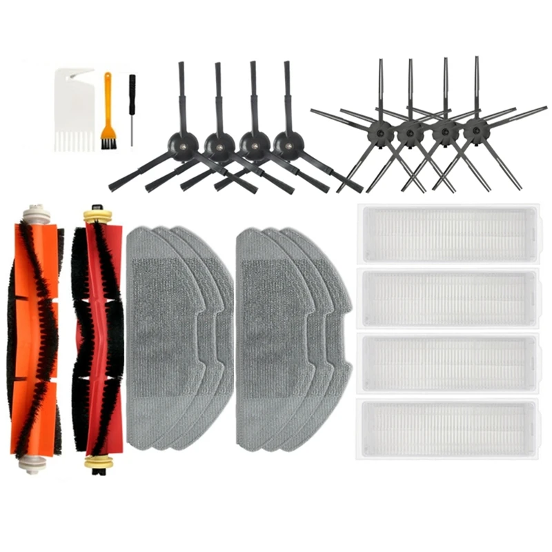 Sikat sisi utama, kain pel Filter Hepa untuk Xiaomi Mi Robot vacum-Mop 2 Lite/Pr /MJSTL/MJST1S bagian penyedot debu Robot