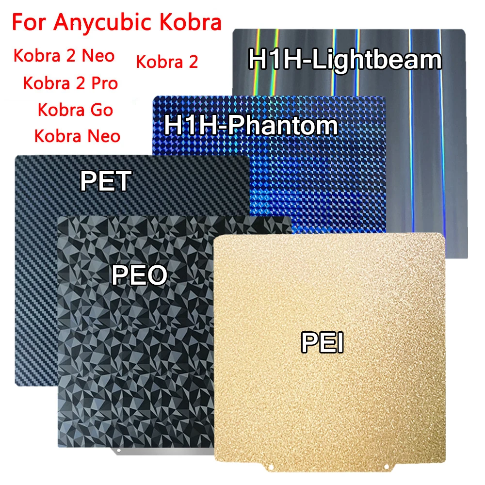 

For Anycubic Kobra 2 Build Plate Kobra 2 Neo/Pro Hot Bed PEO PET Spring Steel Sheet PEI Double Sided Plate for Anycubic Kobra Go