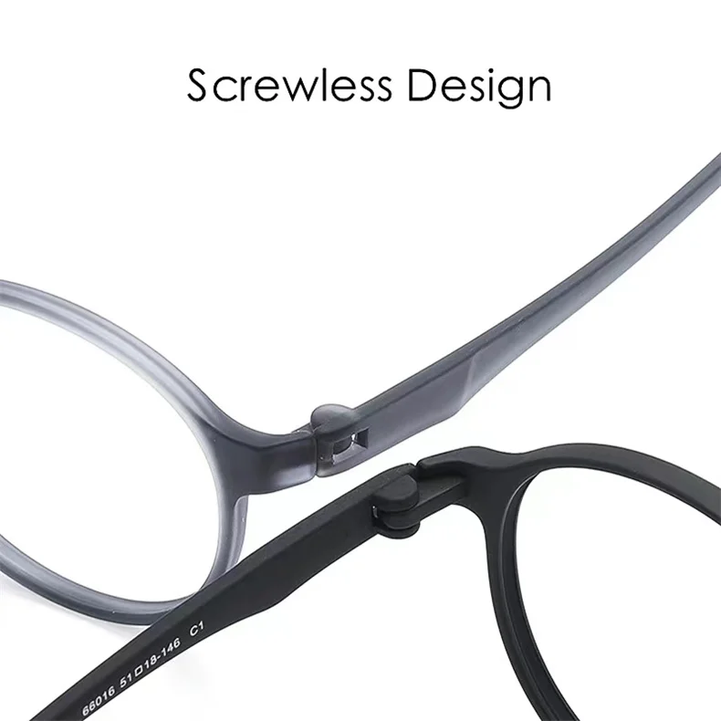 Herren TR90 Flexible Transparente Brillengestell Ultraleicht Mode Retro Runde Optische Brillen Damen 66016 – Detail 3
