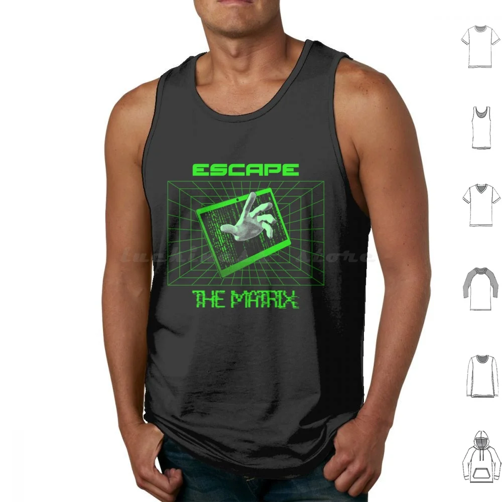 Escape The Matrix Tank Tops Print Cotton Woke Anti Woke Cancel Culture Political Stay Woke Anti Not Woke Liberal Politics