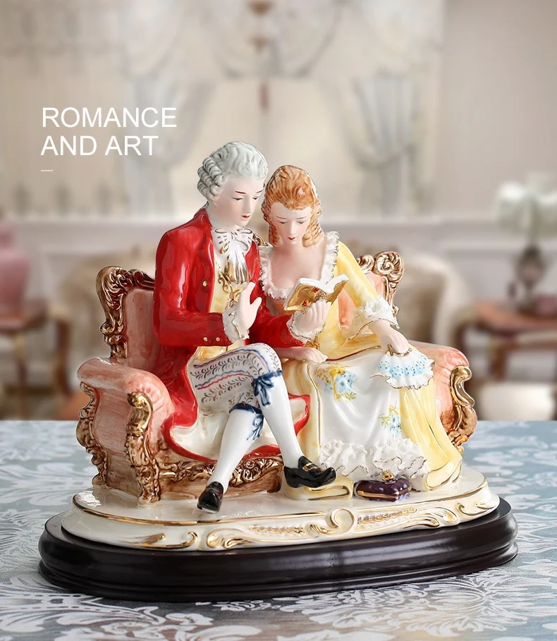 Creative ceramic character ornament lace porcelain puppet jewelry decoration creative modern pure handmade exquisite