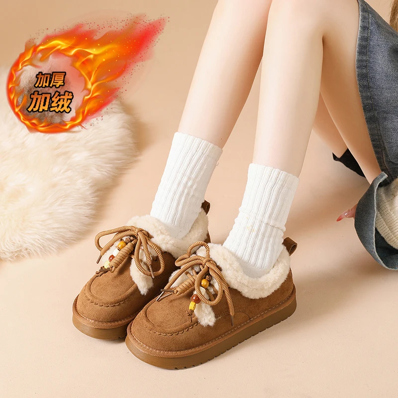 

CRLAYDK модные женские лоферы, домашние женские теплые прогулочные туфли с нескользящей уличной меховой подкладкой, зимние ботильоны до щиколотки