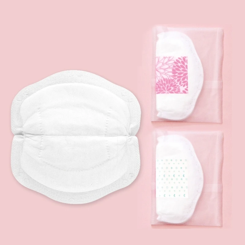 97BE 100 Pieces Set Disposable Nursing Pads Quick Absorb Maternity Pads for Breastfeeding Moms Gentle on Skin Adhesive