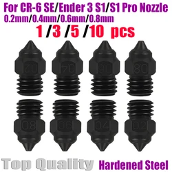 Nozzle MK8 For CR-6 SE Nozzle CR6 SE/ CR5 PRO/ Ender 3 S1 pro/ CR10 V2/ Ender 3 v2/ Ender5 Pro /5 Plus nozzle 0.2 0.4 0.6 0.8mm