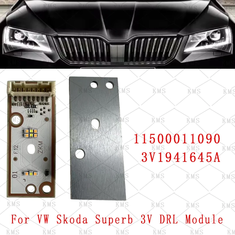 

White LED Headlight Board For VW Volkswagen Skoda Superb 3V Radiator Module Angel Eye Circuit Board Chip 11500011090 3V1941645A