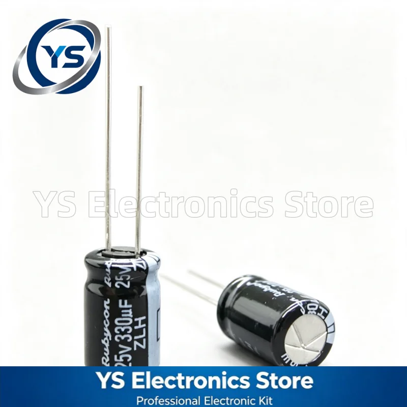 Rubycon ZLH Series 25V330UF 8x11.5mm 25ZLH330MEFC8X11.5 330UF25V Electrolytic Capacitor New Original Long Life Low Impedance 20%