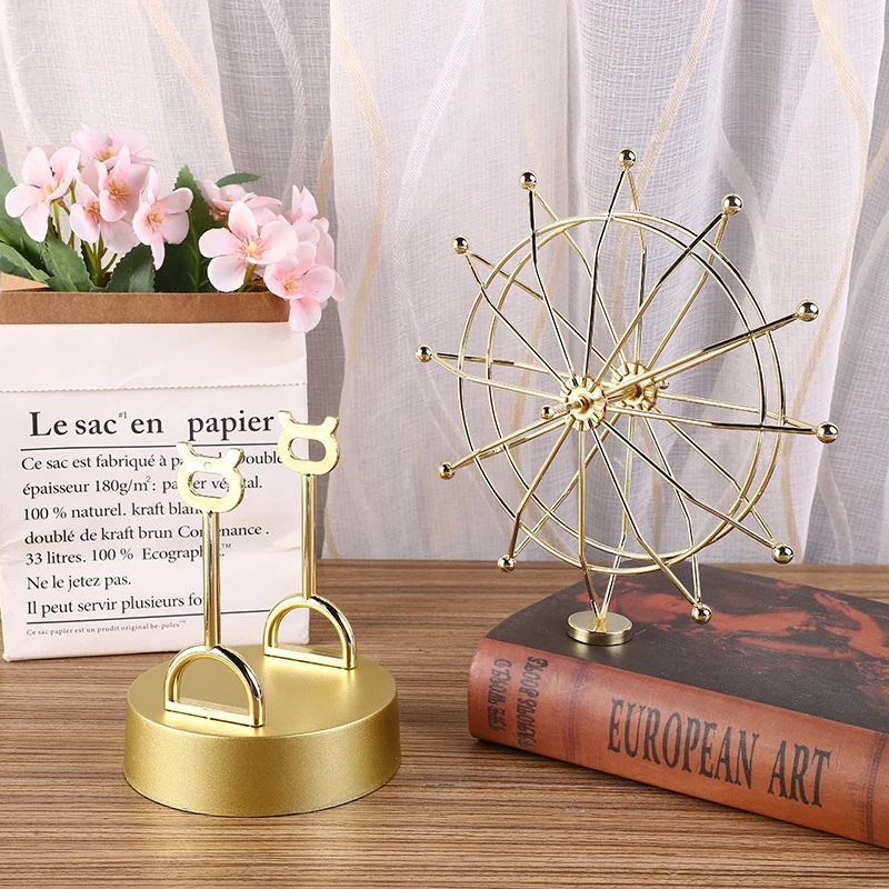 Kinetic Art Perpetual เครื่องหินอ่อน Perpetual Motion ตกแต่งโต๊ะบอลฟิตเนส Kinetic Motion Toy สำหรับ Home Garden