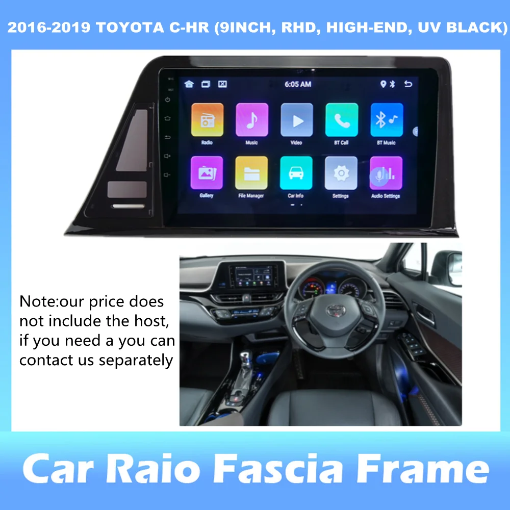 

Car Radio Dashboard for Toyota C-HR 2016-2019, Stereo Panel, Double Din CD DVD Frame, 9 ", 2Din