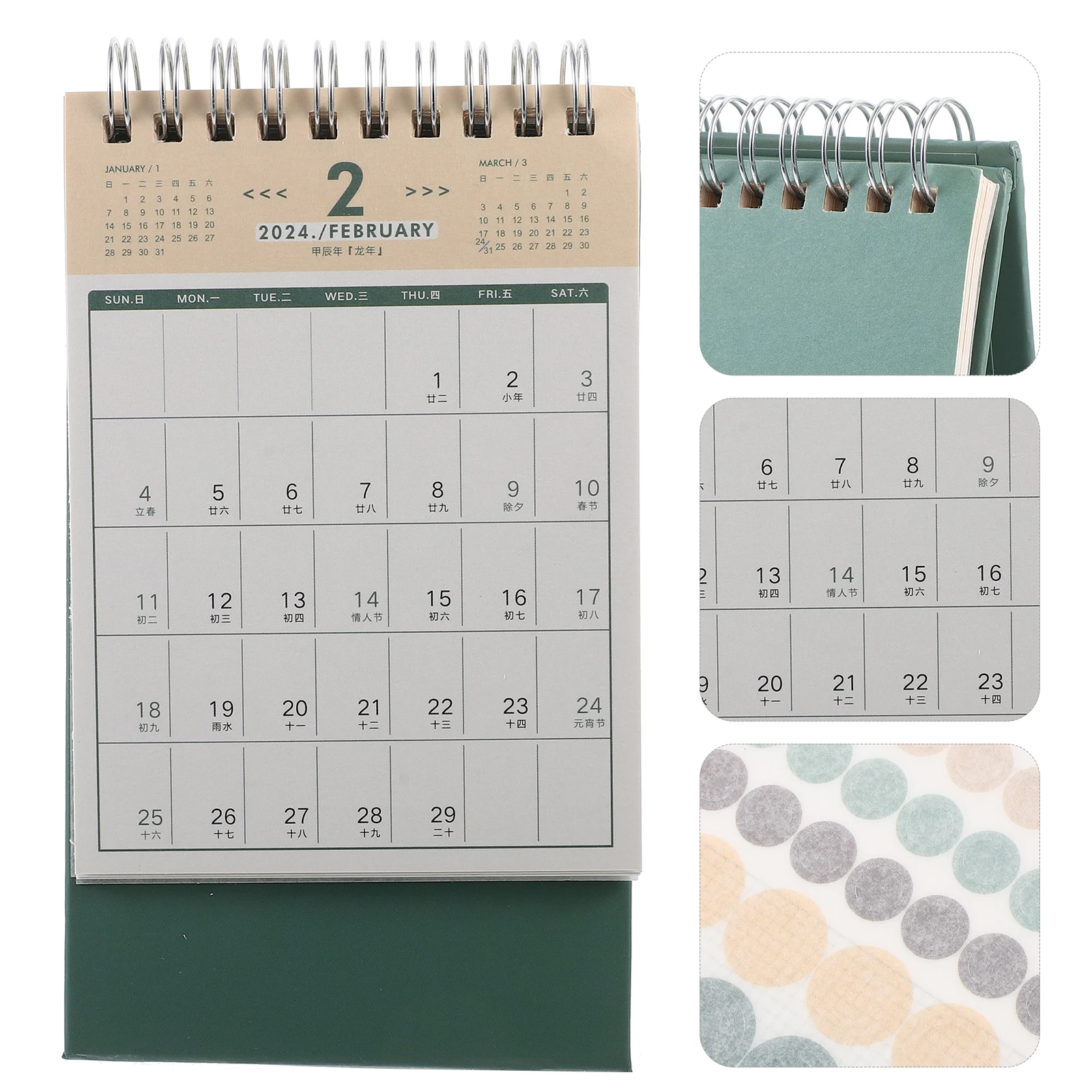 

Small Desk Calendar Notepad Mini Desktop Monthly Spiral Cute Delicate Office Planner