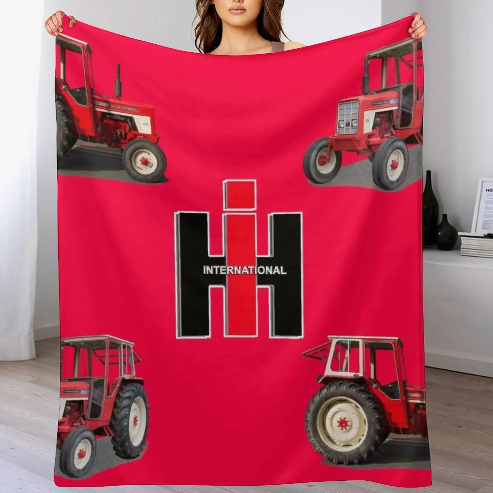 

red tractor Throw Blanket Luxurious Soft Blanket Holiday Gift for Family