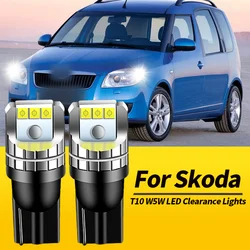 2PCS T10 W5W LED Clearance Lights Canbus For Skoda Roomster 2006-2015 Superb MK1 MK2 2001-2013 Yeti 2009-2013 Car Accessories