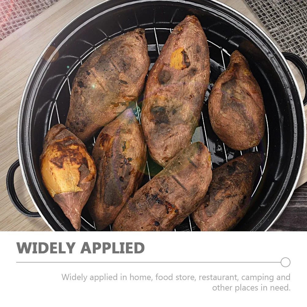 

Sweet Potato Roaster Pot Multi Function Cooking Pan Household Stainless Steel BBQ Tool Chestnut Corn Wing Practical Design
