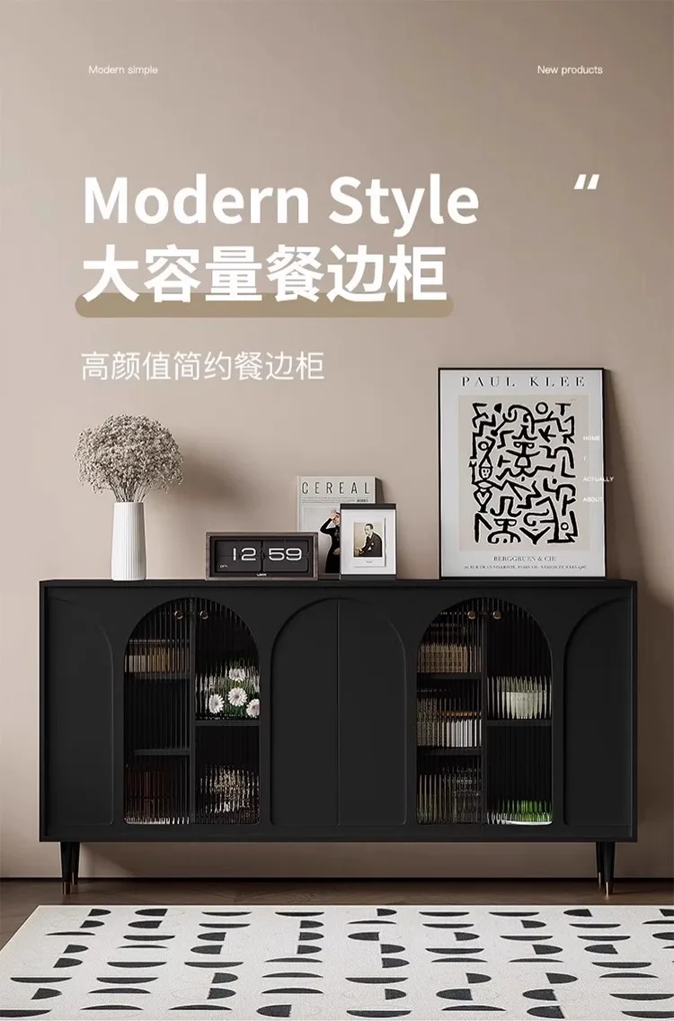 

Modern minimalist dining cabinet, storage cabinet decoration, living room, tea, wine, leaning against the wall