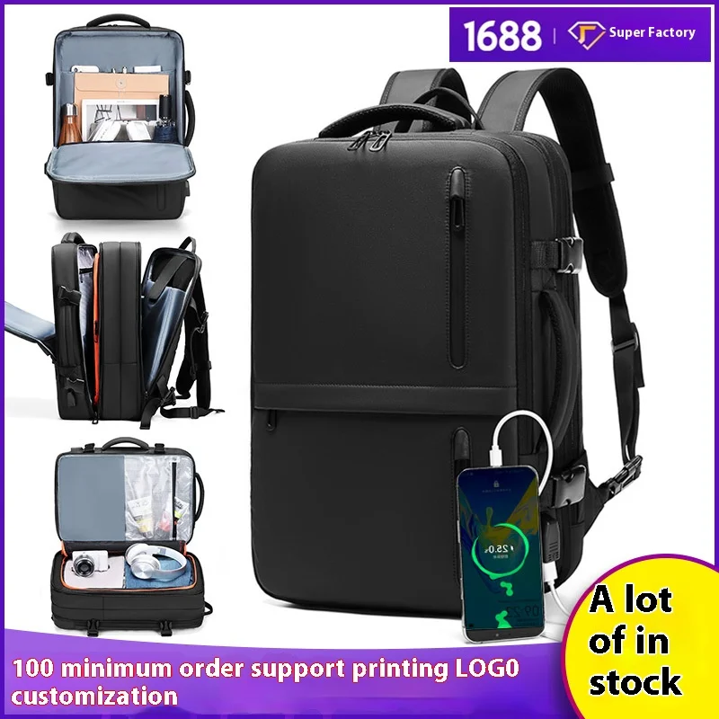 

Man's Business Backpack High-Quality Notebook Backbag USB Charging Laptop Bag Waterproof Daypacks Mochila Luxury Young Rucksack