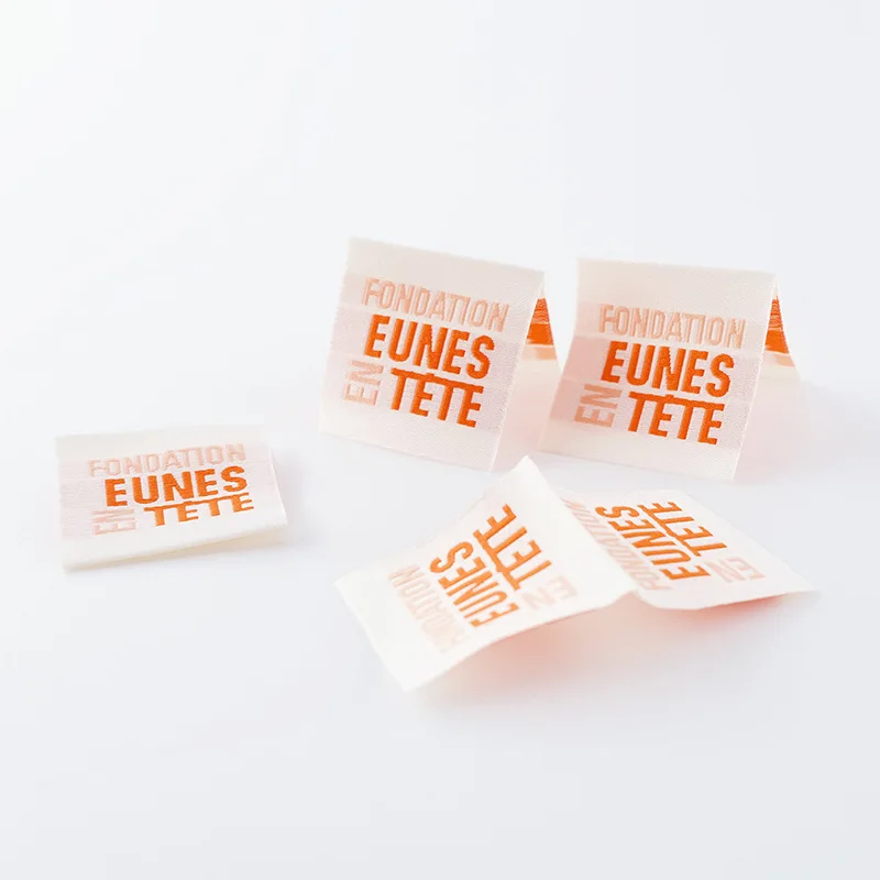 Custom Woven Care Labels for Clothes Sewing Tags Customized Fabric Washin Labels T-shirt Bags Woven Wash Label