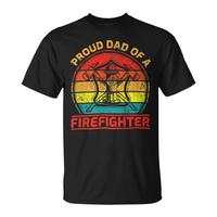Firefighter Vintage Retro Proud Dad Of A Firefighter Fireman Fathers Day V2 Unisex T-Shirt sweat funny t shirts for men