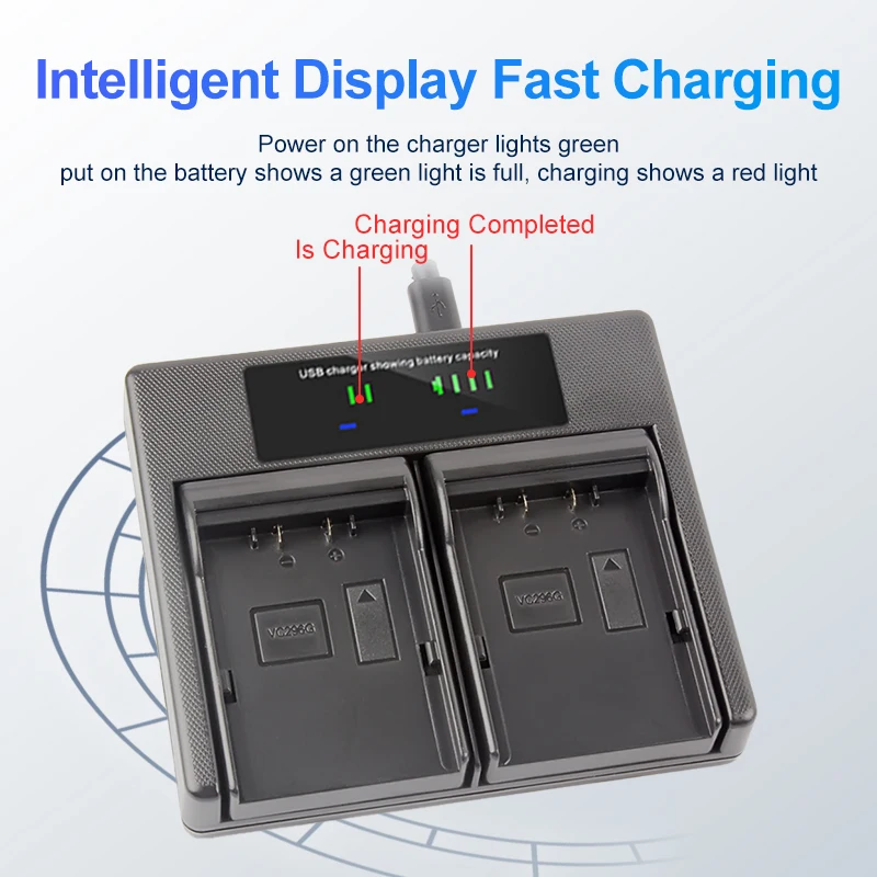 VC296G لوحة شاحن مزدوج لشاحن بطارية JVC BN-VC296G/GY-HC500/GY-HC550