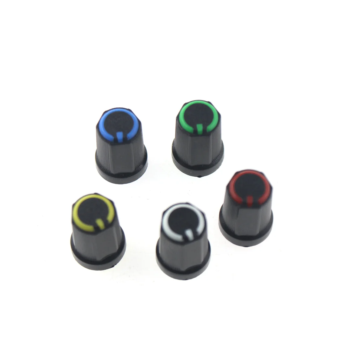 10PCS 12*16MM aluminum knob encoder sound card potentiometer red blue white fine inside hole 6mm volume amplifier metal cap