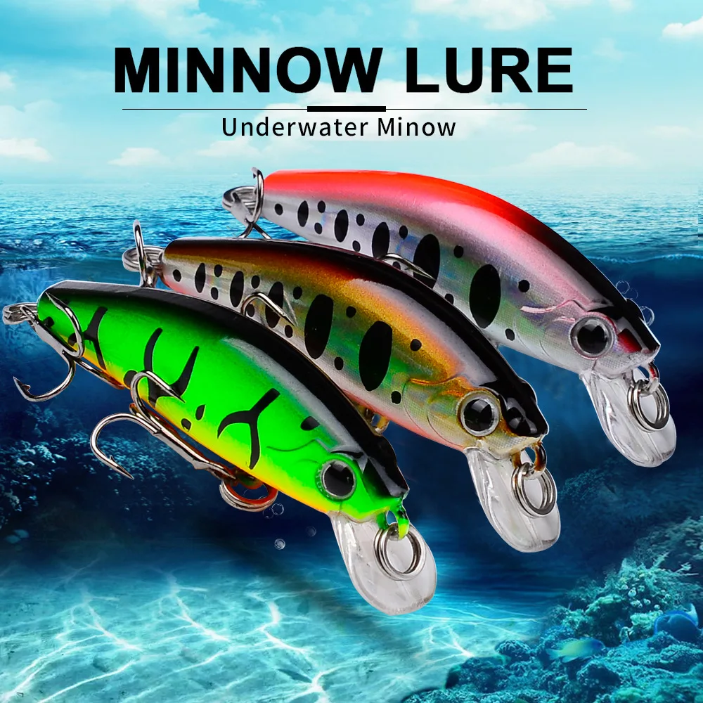 5.6cm 6.8g Mini Sinking Minnow Wobblers Fishing Lures Trout Artificial Plastic Hard Bait Jerkbait Crankbait Bass Fishing Tackle
