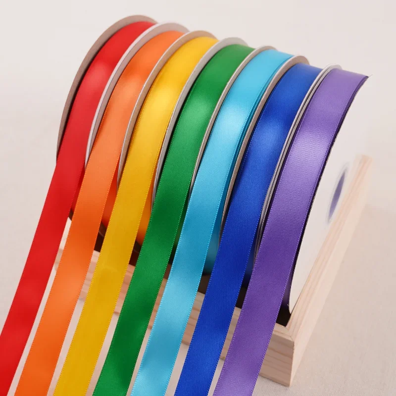 100yards/roll Satin Ribbon 6/10/15/20/25/40mm Ribbons Crafts Supplies Sewing Accessories for Wedding Handmade Bows Gift Wrapping