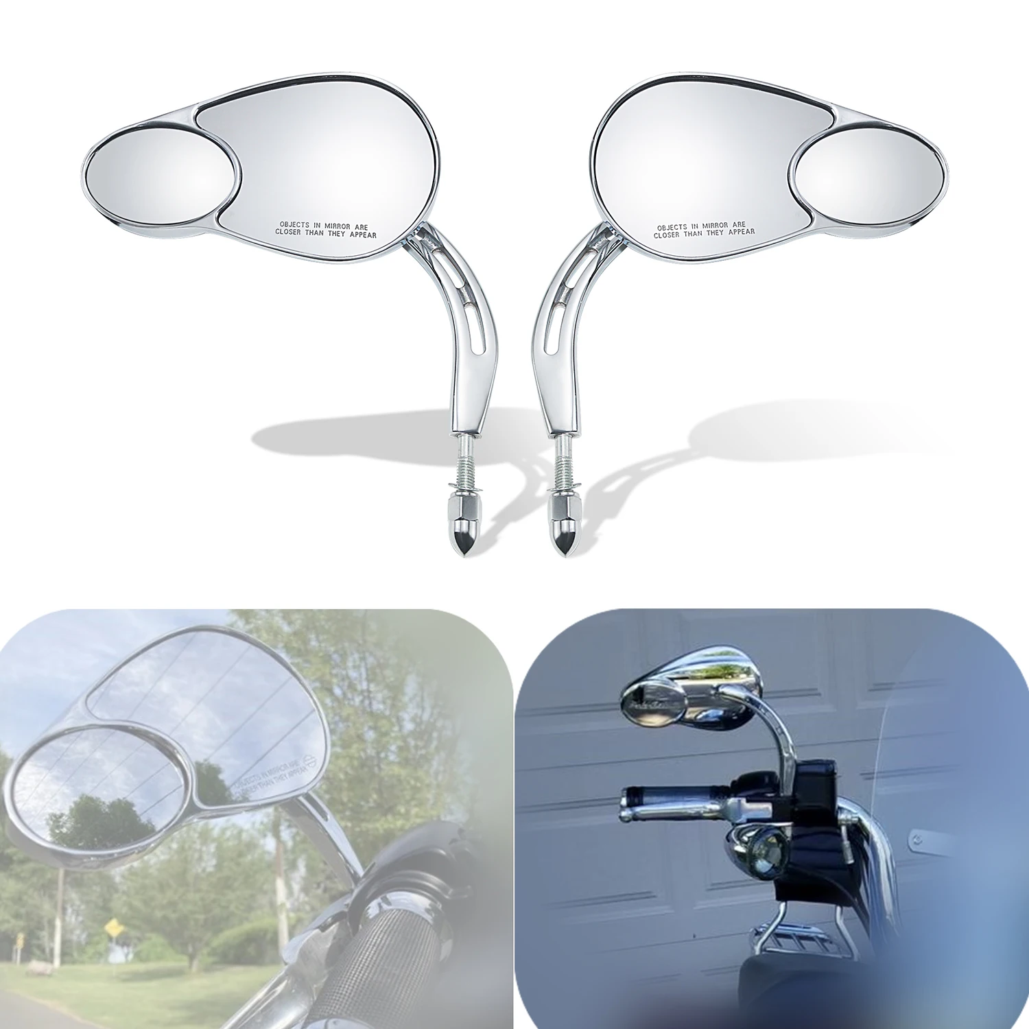 

Motorcycle Split Vision Mirrors For Harley Touring Electra Street Glide Road King Fat Bob Boy Sportster 883 1200 Softail Parts