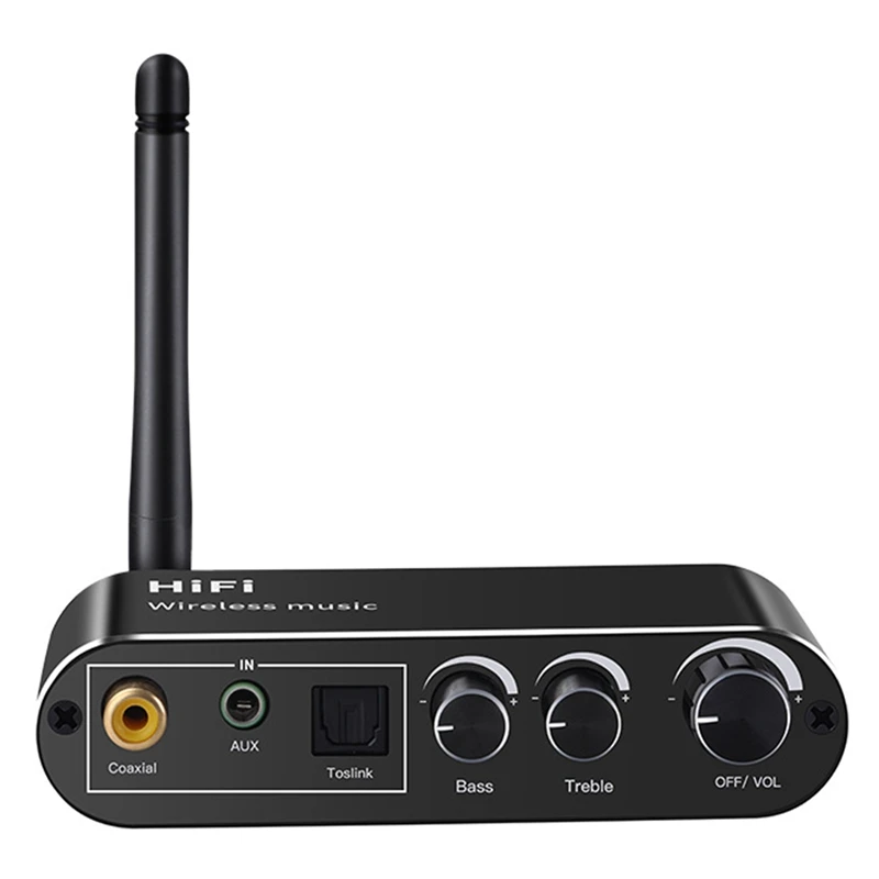 Digital-To-Analog Converter Bluetooth 5.1 Receiver DAC Optical/Coaxial To AUX 3.5 Mm Audio Output With Volume Control