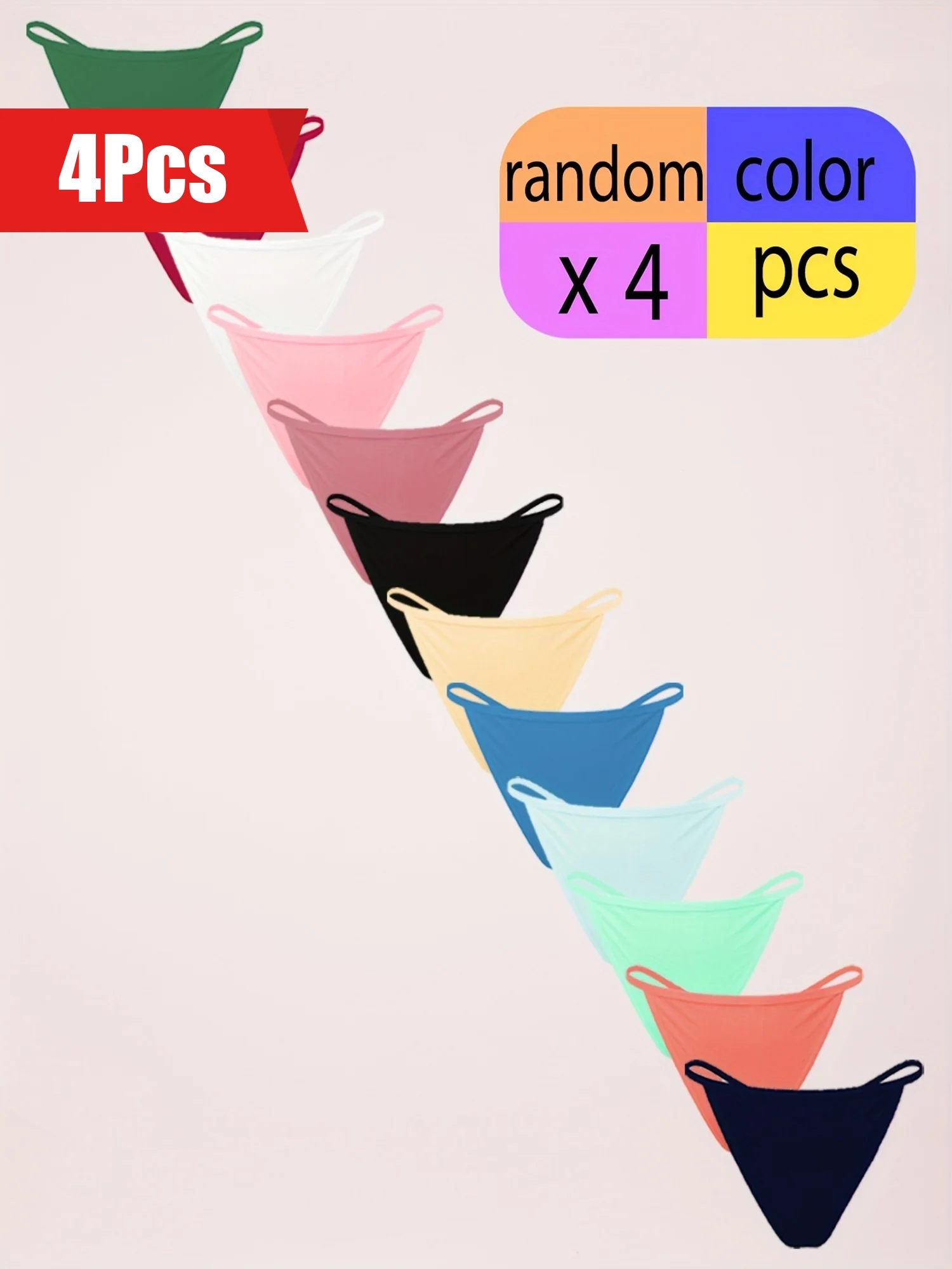 

4pcs Solid Seamless Thongs, Sexy Comfy Breathable Stretchy Intimates Panties, Women's Lingerie & Underwear