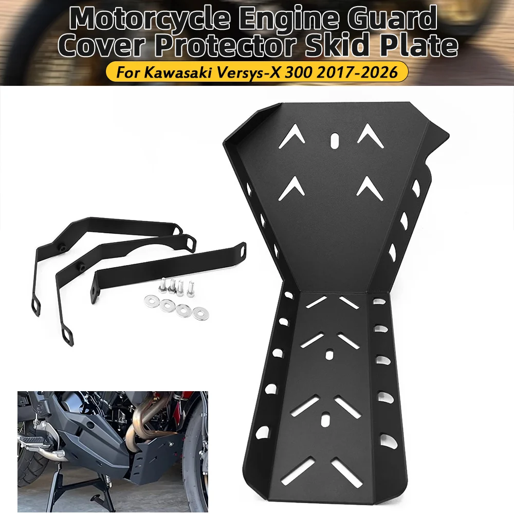 For Versys X300 Engine Skid Plate For Kawasaki Versys-X 300 2017-2026 Versys-X300 Motorcycle Chassis Protection Cover Belly Pan