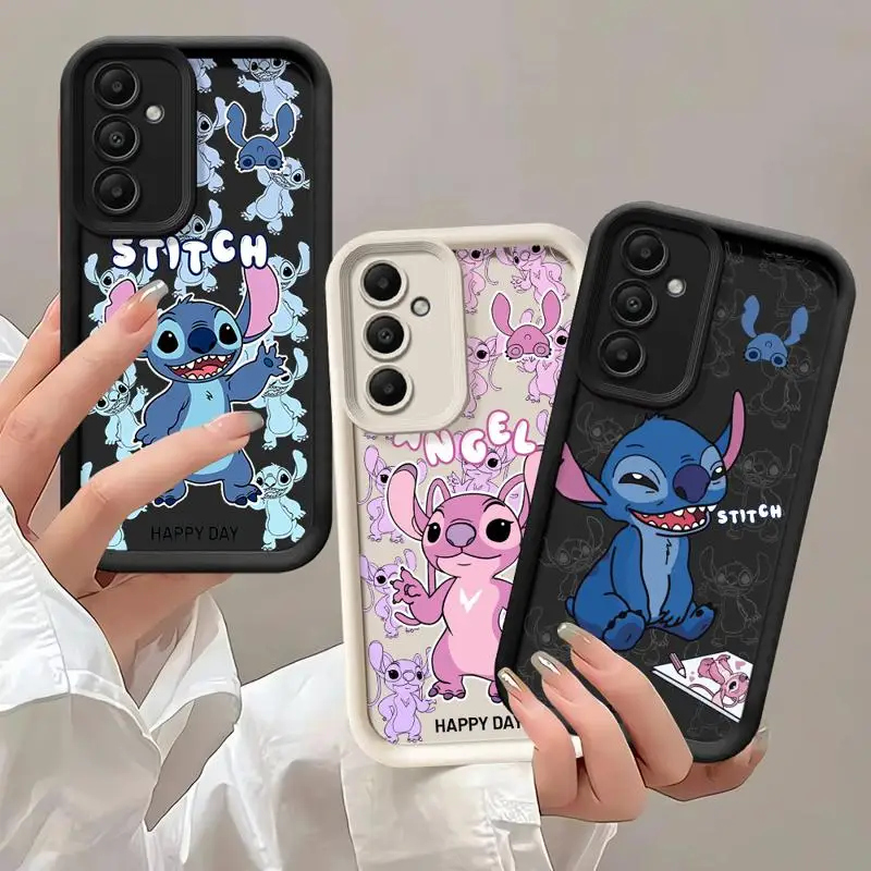 

Cute Animation Stitch Angel Phone case for Samsung Galaxy A55 A52 A33 cases A24 A15 A12 A23 A22 5G A54 A52s A53 A14 funda Cover