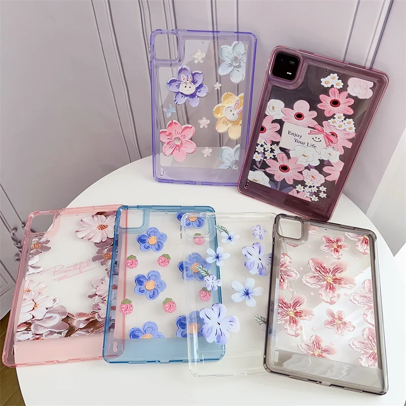 Vintage Oil Painting Flowers Cover Xiaomi MI Pad 6 and 6 Pro Hard Back Protective Case 11