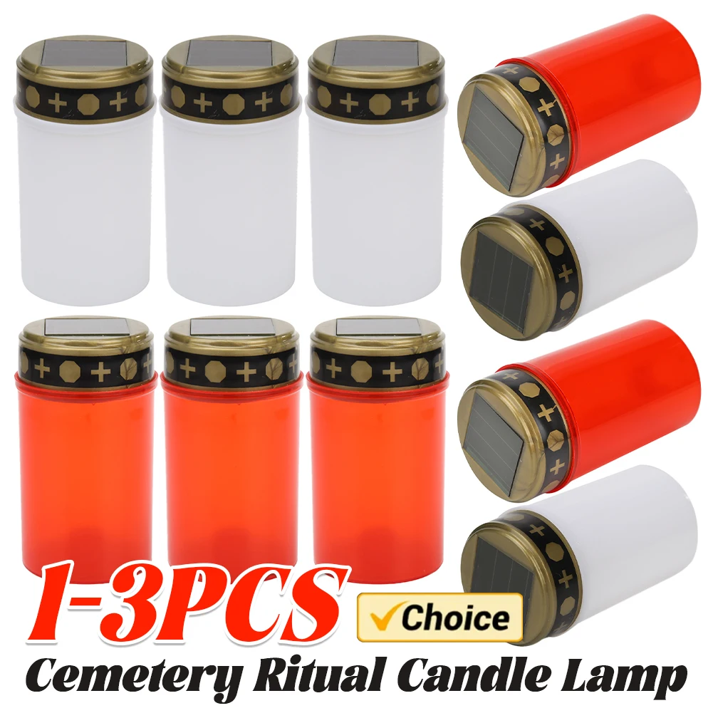 LED Cemetery Ritual Electronic Candle Light Flameless Solar Decorative Tealight Waterproof Sunlight Home Decor
