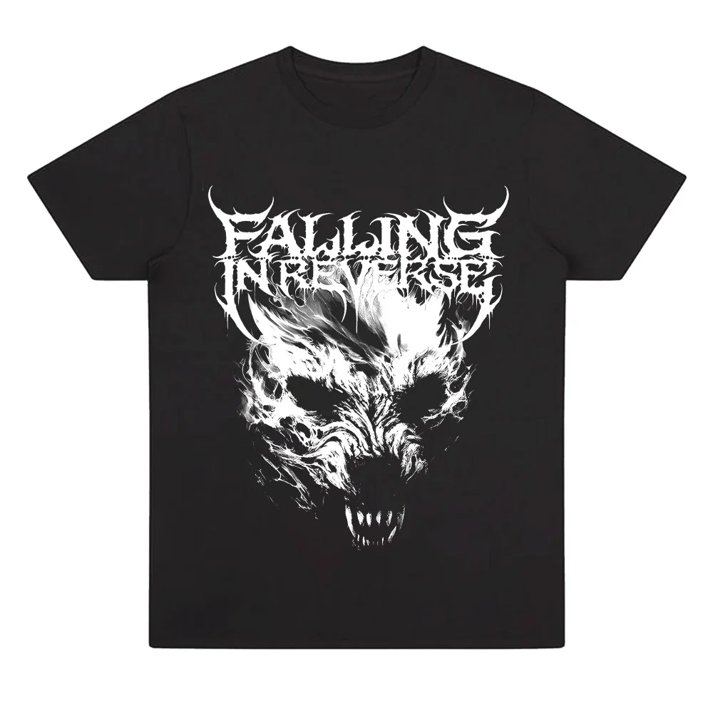 ウルフティーロックバンドファリングインリバースTシャツ夏メンズレディースカジュアルオーバーサイズストリートウェア男性綿ヴィンテージTシャツ快適