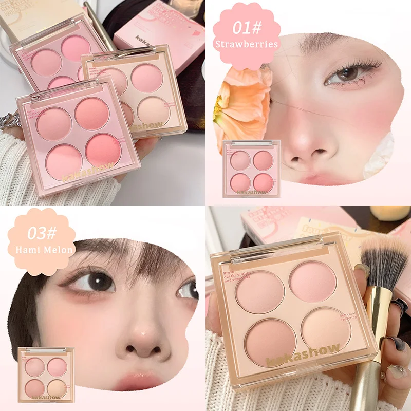 Summer Ice Ream Sweet Cute Blusher Palette Natural Matte Rubor Girls Strawberry Milk Blush Contour Pallet Korean Dupes Makeup