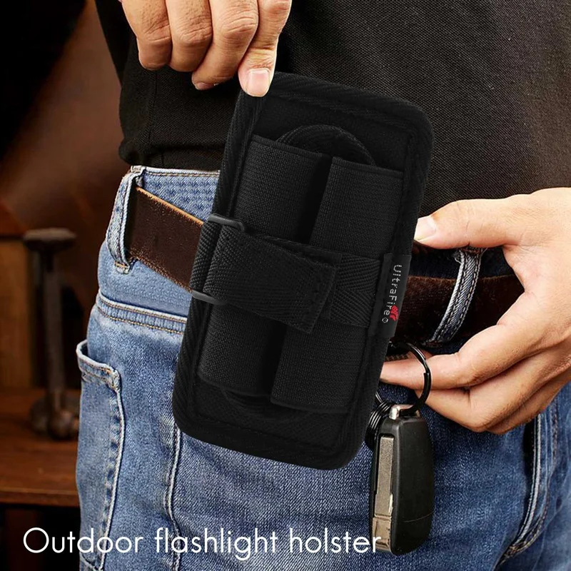 Outdoor Flashlight Cover Durable Nylon Flashlight Set Pu360 Degree Rotatable Clip Belt Carrying Case Adjustable Size Flashlight