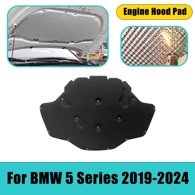 

Car Engine Hood Pad For BMW 5 Series 2019-2024 G30 G38 Sedan LWB Heat Insulation Cotton Mat Fireproof Cover Sound Accessories