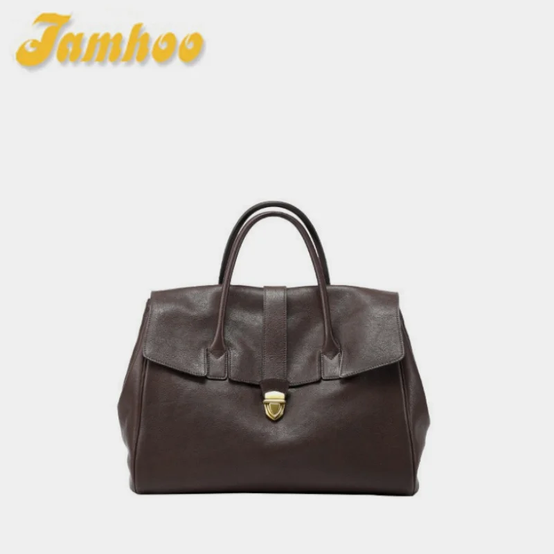 

Jamhoo England Style Tote Bags For Women Luxury Designer Handbag And Purse 2024 New Vintage Lock Large Capacity Underarm Bag