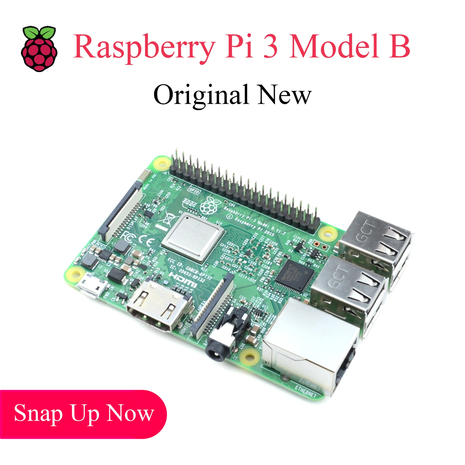 Raspberry Pi-Placa de Desenvolvimento Original, Broadcom 4 Core CPU para DIY Educação, Home Industrial, RAM 1G, 2G, 4G, 8G, 4B, 3B +, 3B