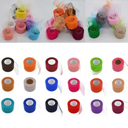 25Yards 5cm Tulle Roll Shiny Crystal Organza Sheer Gauze DIY Baby Shower Girls Tutu Skirt Gifts Wedding Party Sewing Accessories