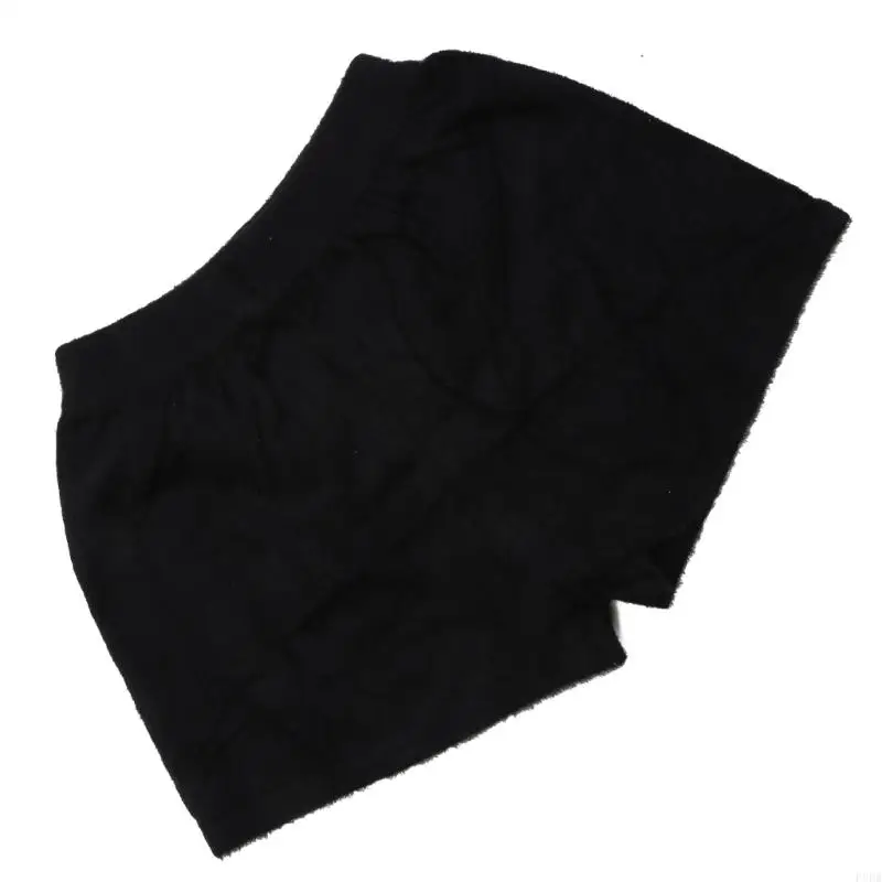 P8DB شورت أنيق متماسك للسيدات بلون سادة عالي الخصر، سروال قصير سهل الارتداء