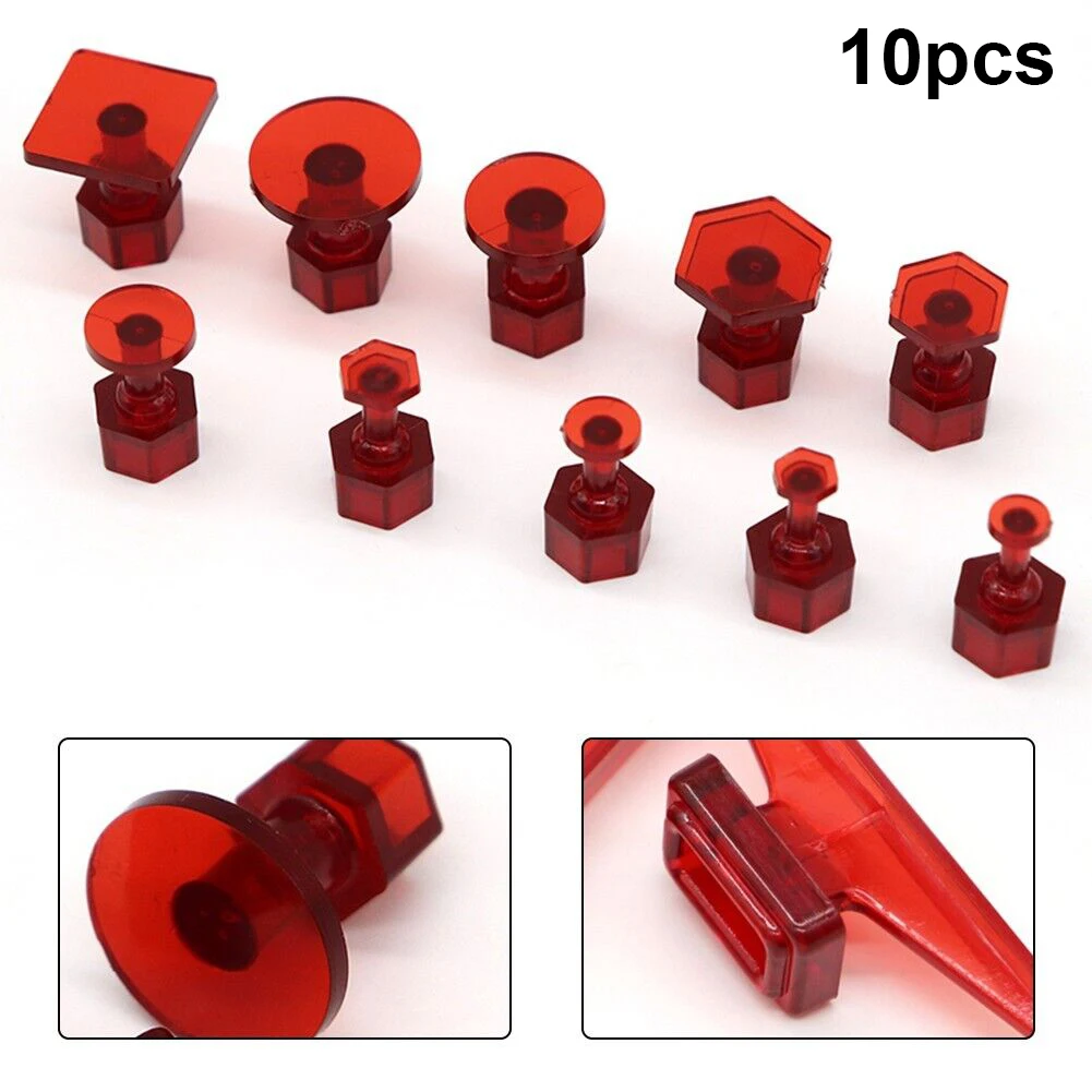 10pcs Car Paintless Dent Repair Tools Puller Removal Kit Slide Hammer Reverse Hammer Tool Body Suction Cup Adhesive Red Tabs