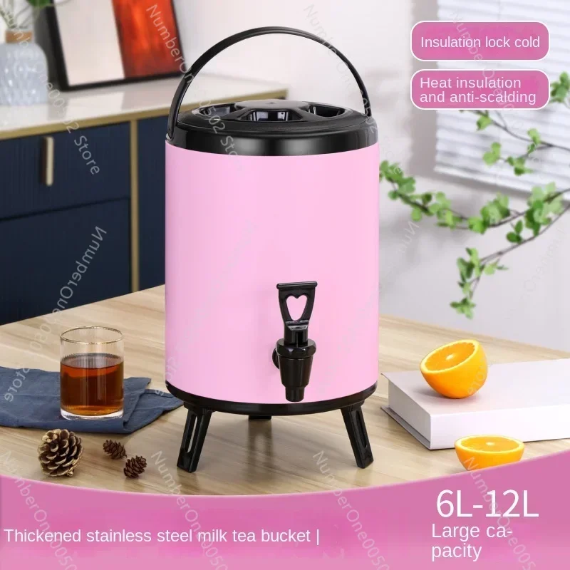 Colorful Stainless Steel Insulated Barrel Double Layer Large Capacity Long Lasting Hot Cold for Stall