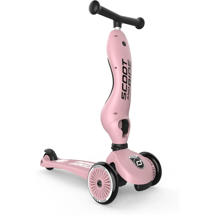 Highwaykick 1, monopattino per bambini 2 in 1 con sedile e monopattino per età di 1 a 5 anni, rosa - Giocattolo da corsa per bambini per interni o esterni con regolazione