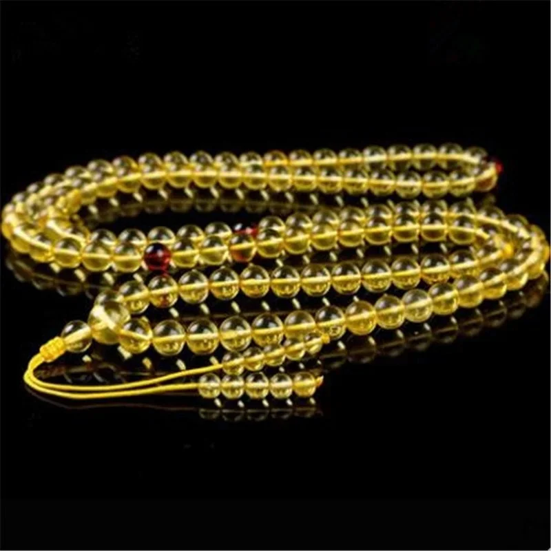 

Gold Amber Bracelets 108 Women Buddha Beads Bracelet Men's Gift Exotic Accessories Men's Chain Creative Jewelry Beeswax Bracelet