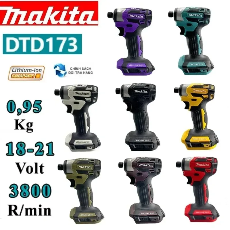 

Makita DTD173 18 В LXT Аккумуляторная бесщеточная ударная отвертка 180 Н·м Т-образная электрическая дрель Аккумуляторные электроинструменты для болта по дереву